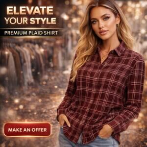 Sonoma Soft Flannel Shirt Womens Small Long Sleeve Button Down Plaid Pocket